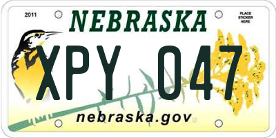 NE license plate XPY047
