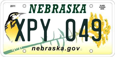NE license plate XPY049
