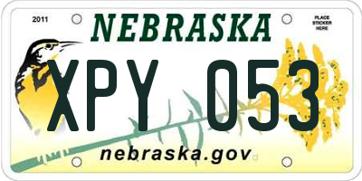 NE license plate XPY053