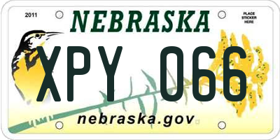 NE license plate XPY066