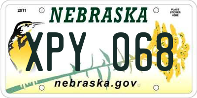 NE license plate XPY068