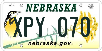 NE license plate XPY070