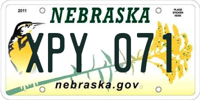 NE license plate XPY071