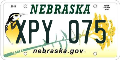 NE license plate XPY075
