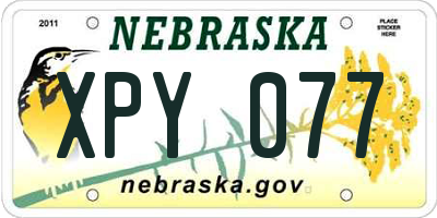 NE license plate XPY077