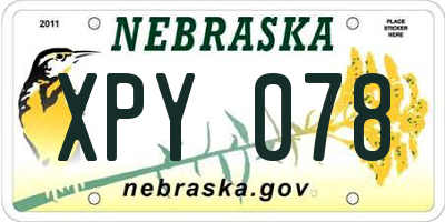 NE license plate XPY078