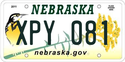 NE license plate XPY081
