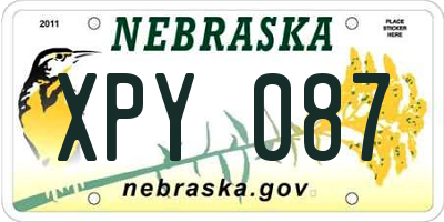 NE license plate XPY087