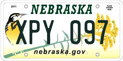 NE license plate XPY097