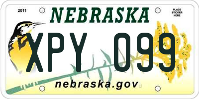 NE license plate XPY099