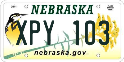 NE license plate XPY103