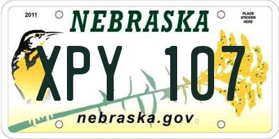 NE license plate XPY107