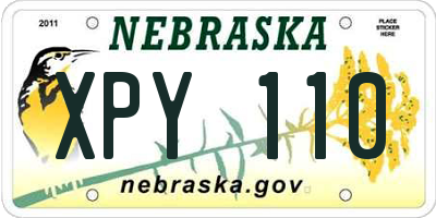 NE license plate XPY110