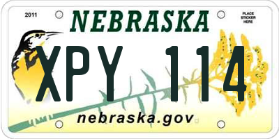 NE license plate XPY114