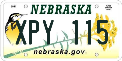 NE license plate XPY115