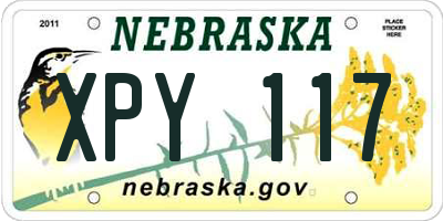 NE license plate XPY117