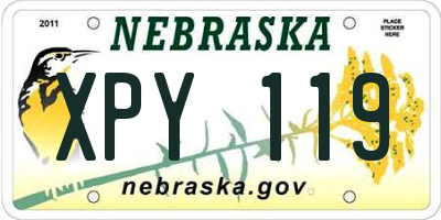 NE license plate XPY119