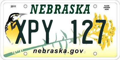 NE license plate XPY127