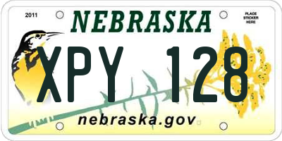 NE license plate XPY128