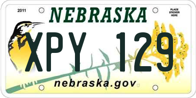 NE license plate XPY129