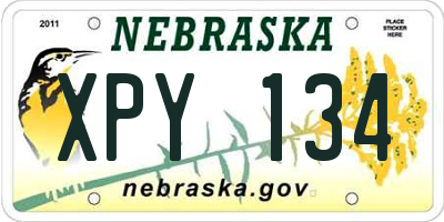 NE license plate XPY134
