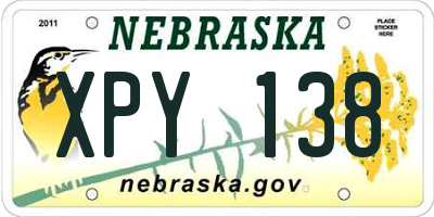 NE license plate XPY138
