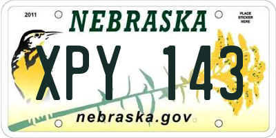 NE license plate XPY143