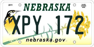 NE license plate XPY172