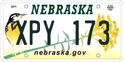 NE license plate XPY173