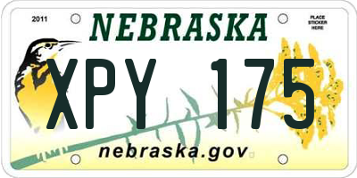 NE license plate XPY175