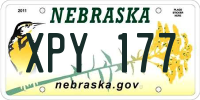 NE license plate XPY177