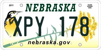 NE license plate XPY178