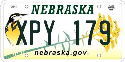 NE license plate XPY179