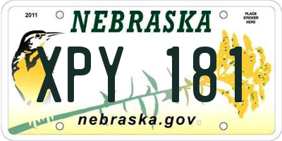 NE license plate XPY181