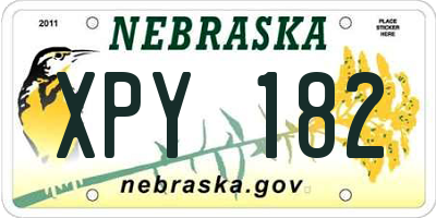 NE license plate XPY182