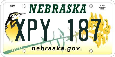 NE license plate XPY187