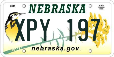 NE license plate XPY197