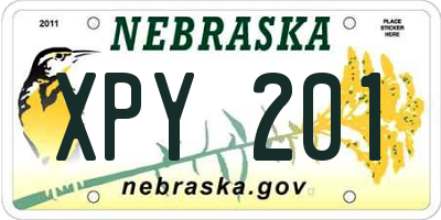 NE license plate XPY201