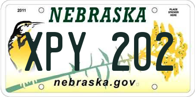 NE license plate XPY202