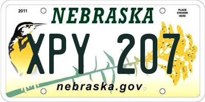 NE license plate XPY207