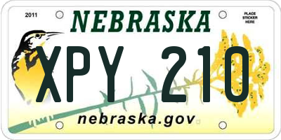 NE license plate XPY210