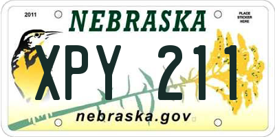 NE license plate XPY211