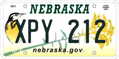 NE license plate XPY212