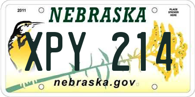 NE license plate XPY214