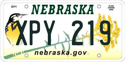 NE license plate XPY219