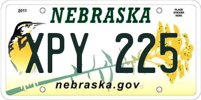 NE license plate XPY225
