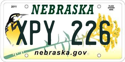 NE license plate XPY226