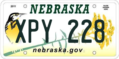NE license plate XPY228