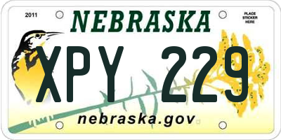 NE license plate XPY229
