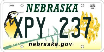 NE license plate XPY237